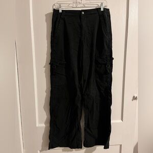 American Eagle Dreamy Drape Black Cargo Pants
